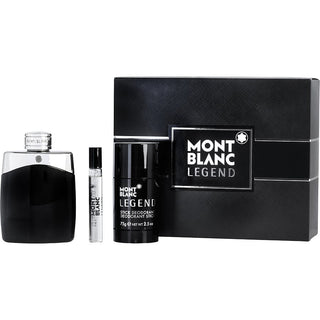 MONT BLANC LEGEND by Mont Blanc - EDT SPRAY 3.3 OZ & DEODORANT STICK 2.5 OZ & EDT SPRAY 0.25 OZ MINI