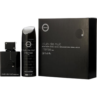 Armaf Club de Nuit Intense set including a 3.6oz Eau de Toilette Spray and a 6.8oz Body Spray.