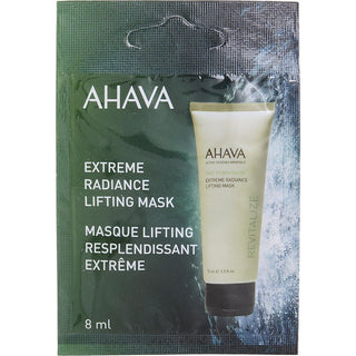 Ahava Time To Revitalize Extreme Radiance Lifting Mask single-use packet with elegant design.