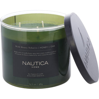 Nautica Wild Honey Tobacco Candle 14.5 oz jar.