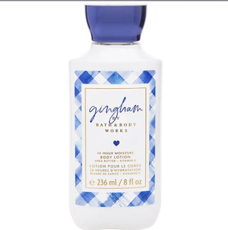 Bath & Body Works Gingham Body Lotion 8oz bottle with cheerful design.