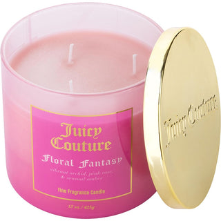 Juicy Couture Floral Fantasy Candle 14.5 oz with floral-themed packaging.