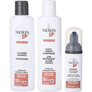 Nioxin System 4 Full Kit with Cleanser Shampoo 5 OZ, Scalp Therapy Conditioner 5 OZ, Scalp Treatment 1.7 OZ.