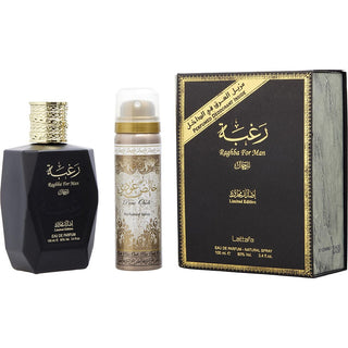  Lattafa Raghba Man Eau de Parfum Spray 3.4oz & Deodorant Spray 1.6oz at fragrancedealz.com