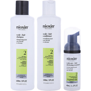 NIOXIN by Nioxin - SET-3 PIECE FULL KIT SYSTEM 2 WITH CLEANSER SHAMPOO 5 OZ & SCALP THERAPY CONDITIONER 5 OZ & SCALP TREATMENT 1.3 OZ