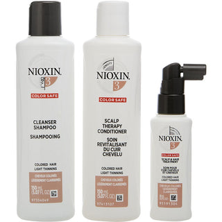 NIOXIN by Nioxin - SET-3 PIECE FULL KIT SYSTEM 3 WITH CLEANSER SHAMPOO 5 OZ & SCALP THERAPY CONDITIONER 5 OZ & SCALP TREATMENT 1.7 OZ