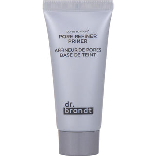 Dr. Brandt Pores No More Pores Refiner Primer 0.53oz tube with sleek design.