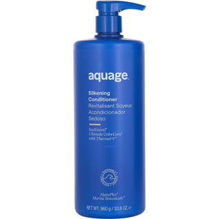 Aquage Sea Extend Silkening Conditioner 33.8oz - Luxurious conditioner with sea botanicals for intense hydration and silkiness, leaving hair soft and smooth.