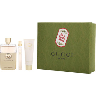 GUCCI GUILTY POUR FEMME by Gucci - EAU DE PARFUM SPRAY 3 OZ & BODY LOTION 1.6 OZ & EAU DE PARFUM SPRAY 0.33 OZ MINI