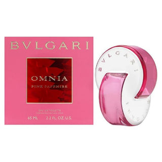 Omnia Pink Sapphire Perfume bottle and box set, offering a delightful fusion of citrus and floral accords, ideal for adding a touch of elegance to your fragrance wardrobe, on Fragrancedealz.com