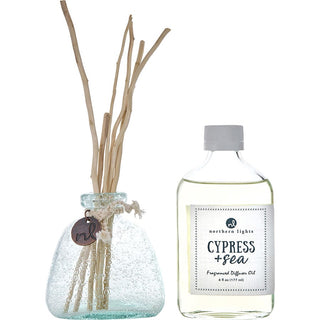 CYPRESS & SEA by Northern Lights - FRAGRANCE DIFFUSER OIL 6 OZ & 6X WILLOW REEDS & DIFFUSER BOTTLE