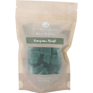 Evergreen Forest Wax Melts 4 oz pouch with a forest-themed design.