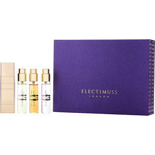 ELECTIMUSS VARIETY by Electimuss - ALL SEASON FAVOURITES TRAVEL SET WITH IMPERIUM & TRAJAN & MERCURIAL CASHMERE AND ALL ARE PURE PARFUM SPRAY MINI 0.34 OZ & ATOMIZER