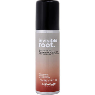  Alfaparf Invisible Root Touch Up Spray Red Copper 2.5oz bottle with sleek design.