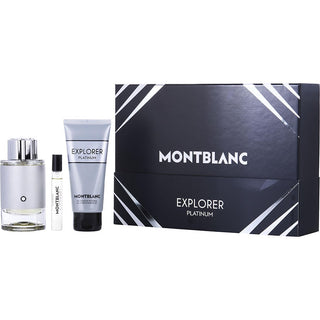 MONT BLANC EXPLORER PLATINUM by Mont Blanc - EAU DE PARFUM SPRAY 3.3 OZ & SHOWER GEL 3.3 OZ & EAU DE PARFUM SPRAY 0.25 OZ MINI