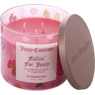 Juicy Couture Fallin' For Juicy Candle 14.5 oz with autumn-themed packaging.