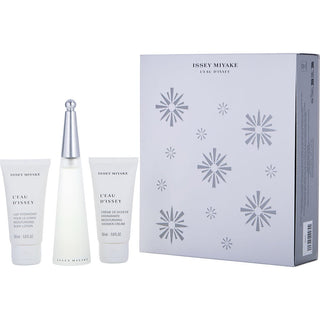 L'EAU D'ISSEY by Issey Miyake - EDT SPRAY 1.6 OZ & BODY LOTION 1.6 OZ & SHOWER CREAM 1.6 OZ (CHRISTMAS 2023 EDITION)