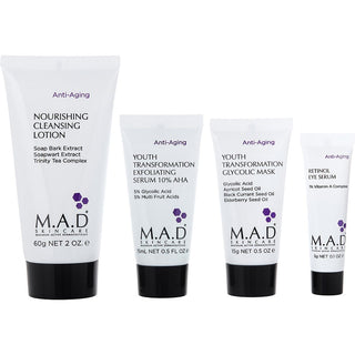 M.A.D. Skincare by M.A.D. Skincare - Discover Anti-Aging: Cleansing Lotion 60ml + Exfoliating Serum 14.7g + Glycolic Mask 14.7g + Retinol Eye Serum 7.3g