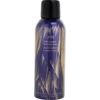 Oribe Soft Lacquer Heat Styling Spray 6.2 oz bottle for high-shine, heat protection, available at fragrancedealz.com