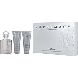 AFNAN SUPREMACY SILVER by Afnan Perfumes - EAU DE PARFUM SPRAY 3.4 OZ & AFTERSHAVE BALM 3.4 OZ & SHOWER GEL 3.4 OZ