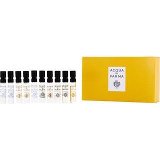 ACQUA DI PARMA VARIETY by Acqua di Parma - 10 PIECE VARIETY WITH COLONIA & COLONIA ESSENZA & COLONIA PURA & ARANCIA DI CAPRI & FICO DI AMALFI & MIRTO DI PANAREA & YUZU & OSMANTHUS & QUERCIA & OUD AND ALL ARE VIALS SPRAY 0.05 OZ at fragrancedealz.com