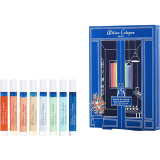 Atelier Cologne 8-piece mini variety set with elegant packaging and diverse fragrances.