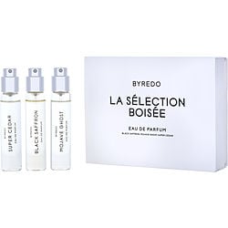 BYREDO VARIETY by Byredo - 3 PIECE SET WITH BLACK SAFFRON & MOJAVE GHOST & SUPER CEDAR AND ALL ARE EAU DE PARFUM SPRAY 0.41 OZ MINI