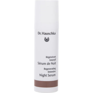 Dr. Hauschka Regenerating Intensive Night Serum 1oz bottle with red clover and honey.