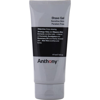 Anthony Shave Gel with Kelp and Slippery Elm Extracts 6oz - Protective shave gel with kelp and slippery elm for a smooth, comfortable shave.