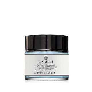 Avant Age NutriRevive Supreme Hyaluronic Acid AntiOxidising Duo Moisturiser 1.69oz in an elegant jar.