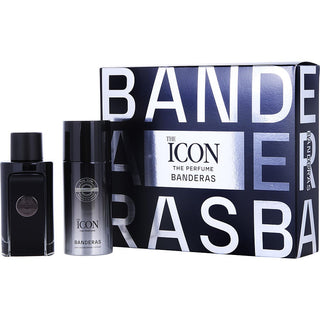 Antonio Banderas The Icon Eau de Parfum Spray 3.4oz & Deodorant Spray 5oz - Captivating fragrance set with citrus, lavender, and sandalwood notes.