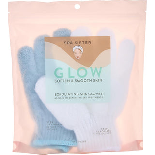 SPA ACCESSORIES by Spa Accessories - SPA SISTER TWIN EXFOLIATING GLOVES TREATMENT (MARINE MIST & WHITE)