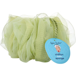 SPA ACCESSORIES by Spa Accessories - CHIFFON DREAMY BATH SPONGE - CELERY/PALMS