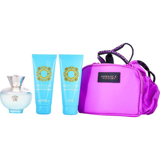 VERSACE DYLAN TURQUOISE by Gianni Versace - EDT SPRAY 3.4 OZ & BATH AND SHOWER GEL 3.4 OZ & BODY GEL 3.4 OZ & MAKE UP CASE