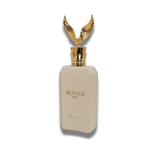 Side view of the Royale Opal By Zakat bottle, showcasing its elegant design and sophisticated allure. Experience its captivating essence at fragrancedealz.com