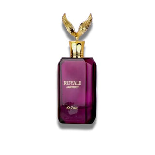 Bottle of Royal Amethyst Perfume By Zakat, an emblem of luxury and elegance. Experience its captivating essence at fragrancedealz.com