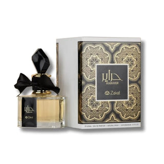 Side view featuring the Harayer By Zakat bottle, paired with its elegant box, reflecting sophistication and allure. Explore the essence of elegance at fragrancedealz.com