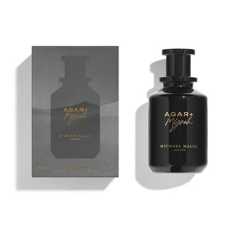 Agar Myrrh perfume bottle with a rich, dark design, featuring notes of agarwood, myrrh, and spice, displayed at fragrancedealz.com.