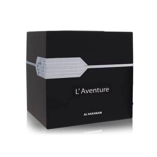 Al Haramain L'Aventure perfume box with a stylish and contemporary design, displayed at fragrancedealz.com.