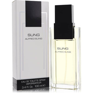 Alfred Sung perfume bottle with a sleek design, featuring fresh and floral notes, displayed at fragrancedealz.com.