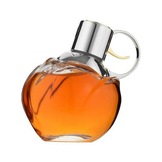 Azzaro Wanted Girl Perfume bottle featuring a vibrant orange color with a silver cap. Available at fragrancedealz.com.