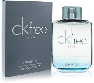 CK Free Cologne bottle with its gray box, at Fragrancedealz.com