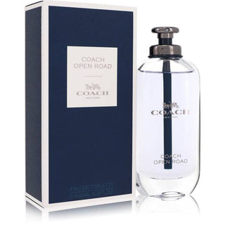 Coach Open Road Cologne with its blue box, at Fragrancedealz.com