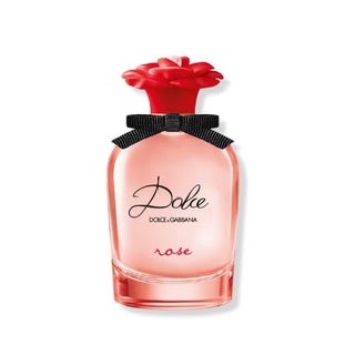 Dolce Rose Eau De Toilette Spray bottle features a lovely pink design, available at fragrancedealz.com