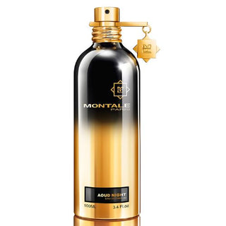 Montale Aoud Night Eau De Parfum bottle has a sleek, dark design, available at fragrancedealz.com