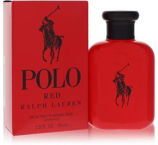 Polo Red Cologne 2.5 OZ, bottle of red color with with matching red box, available at Fragrance Dealz