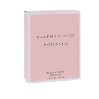 The Romance Perfume box, elegantly designed with a soft pink hue, reflecting its romantic and floral fragrance notes for women, available on Fragrancedealz.com.