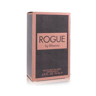 Rihanna Rogue Perfume box featuring a sleek and edgy design with bold branding and accents. Available at fragrancedealz.com