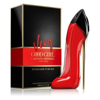 Very Good Girl Perfume bottle and box at fragrancedealz.com showcasing a bold design and iconic style.