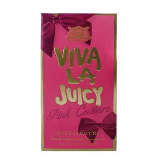 The stylish packaging of Viva La Juicy Pink Couture perfume showcased on Fragrancedealz.com